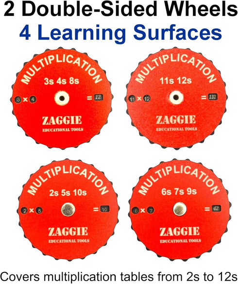 ZAGGIE 1212, Multiplication Learning Spinner Wheel Math Fidget Toy for Kids Up to Fun Hands-On Educational Math Tool