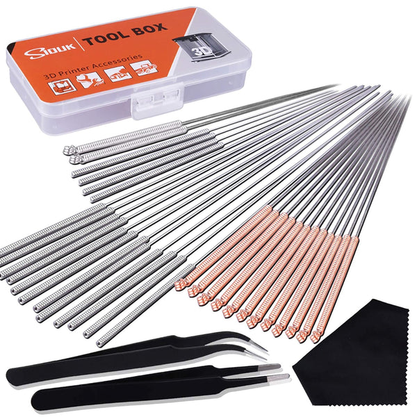 SIQUK 33 Pcs 3D Printer Nozzle Cleaning Tools Kit - 30 Pcs Cleaning Needles, 2 Pcs Tweezers, 1 Pc Cleaning Cloth