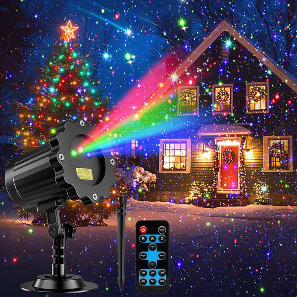 ECOHDT Brighter Laser Christmas Projector Lights Outdoor, Waterproof RGB 3 Colors Gypsophila Moving