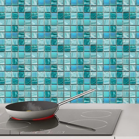 25Pcs Self-adhesive Mosaic Tile Transfer - Peel and Stick Waterproof Backsplash Tile Sticker for Home Decor (4x4inch)