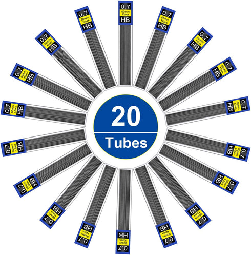 Morepack 240 Pieces Lead Refills with Plastic Box, 0.7 mm HB, Break Resistant Mechanical Pencil Refills