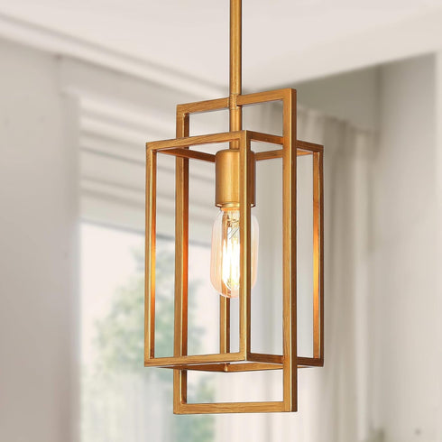 Gold Pendant Lights Kitchen Island, Modern Geometric Kitchen Pendant Light Fixtures, Vintage