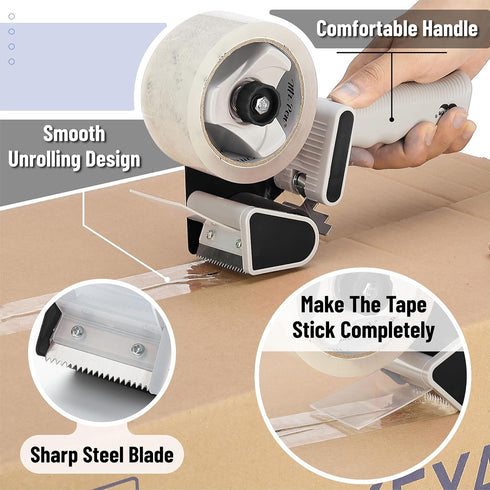 Mr. Pen Packing Tape Dispenser Gun, 2-Inch, 2 Pack with 2 Rolls Heavy Duty Clear Packing Tape