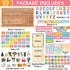 party greeting 157Pcs Calendar Bulletin Board Sets Classroom Decoration Calendar Seasons Weather Chart for Learning Activities Classroom Home Must Have Teacher Educational Supplies Teaching Materials by party greeting