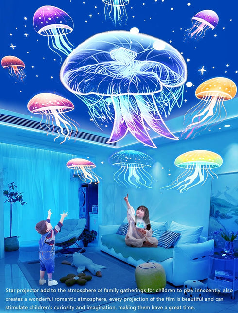 Eigther 21 Sets 360 Projector Night Light for Kids + of Films, Night Light Projector for Bedroom, Ceiling, Kids Star