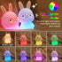 Changing,3 Dimmable/Timmer FAMIDUO Bunny Night Light, Rabbit Lamp for Kids, Rechargeable LED Nightlight for Easter