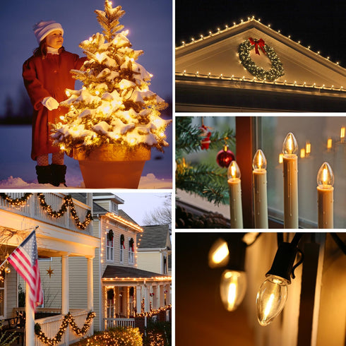 C7 Bulbs, 0.6Watt 7W, E12 Bulbs, 2200K 6 Pack, Non-Dimmable LED Night Light Equivalent to Candelabra Small Base, Edison