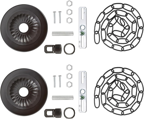 Aspen Creative 21515-12, 3 4-3/4" 1" 2 Pack Transitional Chandelier & Light Fixture Canopy Kit w/Collar Loop & Ft.