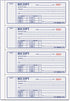 Rediform 8L808R Money Receipt Book 2 3/4 x 7 Carbonless Triplicate 100 Sets