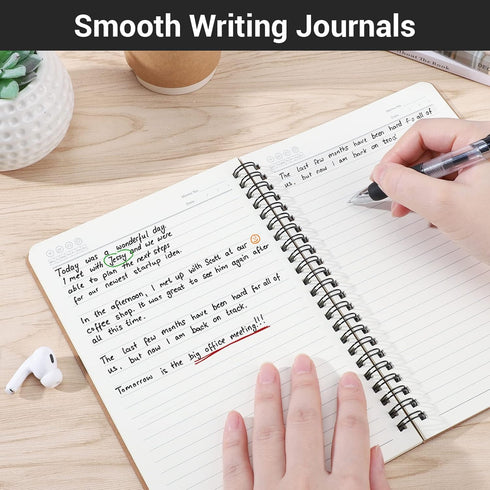 EUSOAR 12 Pack A5 Spiral Journal Notebook, 5.5" x 8.3", 120 Pages Lined Travel Writing Notebooks for Students, Office