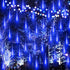 Aluan 40cm Meteor Shower Rain Lights, 10 Tubes 360 LEDs Waterproof Hanging Lights for Christmas Holiday Decor, Blue