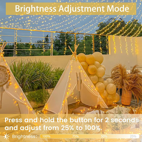 200 66FT 13 Connectable LED String Lights Indoor Outdoor with Timer, Modes Warm White Christmas Lights Waterproof
