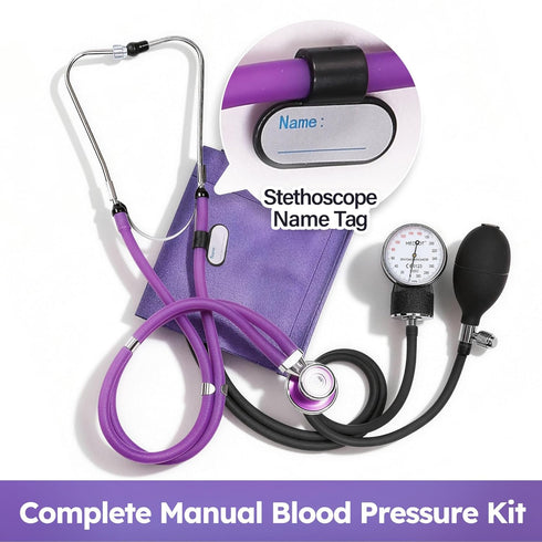 10"-16", LotFancy Aneroid Sphygmomanometer with Stethoscope Kit, Professional BP Cuff Adult Adult Professional Manual