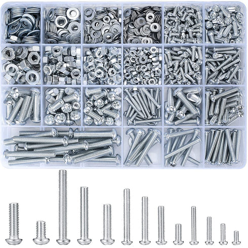 wugongshan 1080 Pcs Screws Bolts and Nuts Assortment Kit, Metric Machine Screws and
