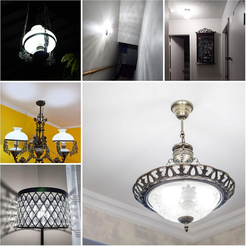 ALIDE E26 100W Replacement LED Candelabra Corn Bulbs,6000K Bright Daylight White,E26/E27 12W LED Light Bulbs 1200LM for Ceiling Fan Chandelier Pendant Lighting Refrigerator,Non-dimmable,4 Pack by ALIDE