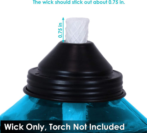 Sunnydaze Replacement Fiberglass Wicks for Outdoor Tiki Torches and Lamps, Set of 16