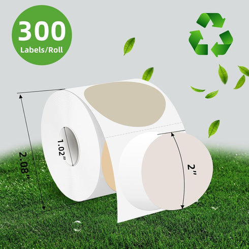 Yegawen 2 Inch Label-300 Round Thermal Label Stickers, Circle Thermal Stickers Labels, Waterproof Direct Thermals