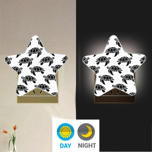 Burbuja 0.2W Turtle Silhouette LED Night Light Plug into Wall Star-Shaped Nightlight Dusk to Dawn Auto Sensor