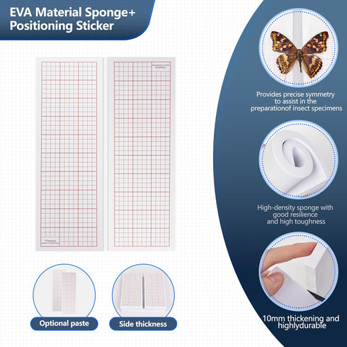 Insect Specimen Tools Kit - EVA Foam Pinning Board, Coordinate Paper, Wings Pressing Paper, Insect Pins & Butterfly