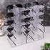 Lamoutor 2 Row Transparent Sunglasses Rack Holder - Glasses Display Stand