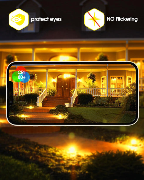 Winbafu 75W-100W Bulbs 9W, A19 E26 Bulb 2 Pack Bug Lights for Outside, Yellow Light Outdoor Equivalent LED Base Yellow