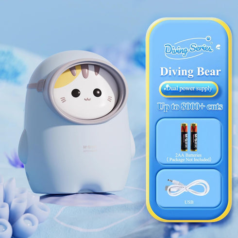 M&G Electric Pencil Sharpener, Portable Pencil Sharpener Cute Cat Design Battery/USB Dual Power Operated Sharpener for Pencils Kids Students Home Classroom School Office by M&G