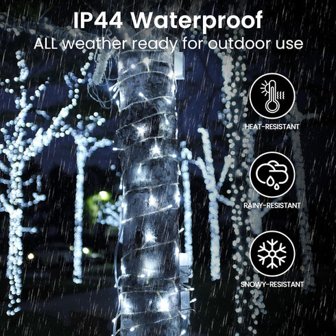 4 Pack 66FT 200 8 String Lights Battery Operated with Timer, LED Waterproof Battery Twinkle Lights, Modes Fairy Light