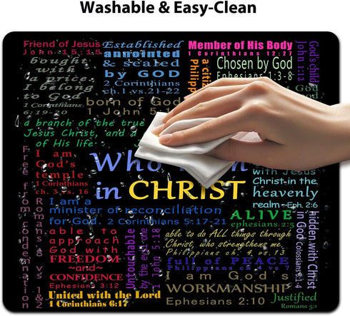 Custom Inspirational Quote Gaming Mouse Pad, Christian Bible Verse Scripture Quotes Colorful Design Art