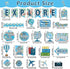 gisgfim Travel the Map Bulletin Board Set - Motivational Sign Cutouts, World Map Adventure Decor for Classroom