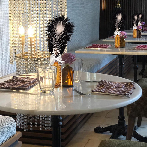 CROWN GUIDE Ostrich Feather Quill Ballpoint Pen - Wedding Guest Book Signing Reception Fancy Nikkah Pen