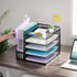 Marbrasse Desk Organizers and Accessories, 5-Tier Paper Letter Tray Organizer with File Holder, Mesh File Organizer for Desk, Office Desk Accessories & Organization for Supplies (Black) by Marbrasse