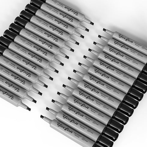 Yocfon Markers,128 Pack, Permanent Crown Whiteboard Markers With Chisel Tip, Waterproof Markers, Works On Plastic