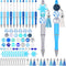 Jutom 12 Pcs Snowflake Christmas Beadable Pens Kits, Include 50 Pcs Colorful Beads, Assorted DIY Making Pens Set