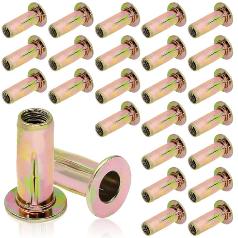 Moicstiy 25Pcs M8 Steel Multi Grip Rivet Nuts Pre Bulbed Shank Zinc-Plated Flat