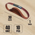 POWERTEC 1x30 Sanding Belts, 10PK, 40 Grit Aluminum Oxide for Belt Grinder, 1 x 30 inch