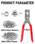150Pcs Grommet Tool Kit, Leather Hole Punch Pliers with 150 Silver Metal Eyelets for Shoes, Fabric, Belts