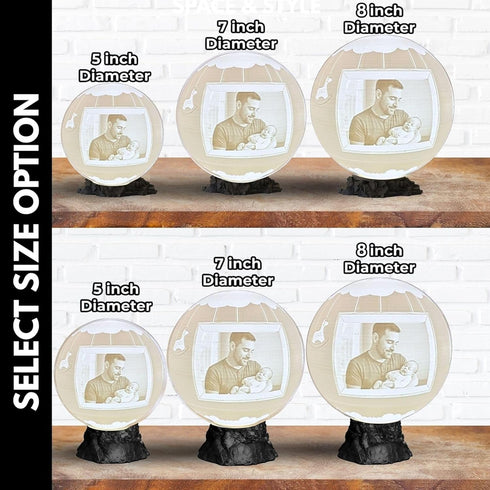 Its a Boy Moon Lamp Personalized Baby Boy Night Light with Custom Text & Photo | Newborn Gift, Nursery Decor, Baby