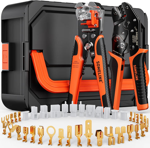 SOMELINE Spade Connector Crimping Tool Kit 2414 AWG, 40 Types 2.8/4.8/6.3/7.8 mm