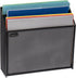 Mind Reader Vertical File Storage - Desktop Organizer, Metal Mesh, 12.5" L x 3.75" W x 11.5" H, Black