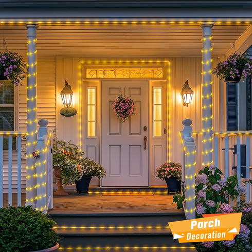 100 33ft IP65 8 JMEXSUSS LED Solar Rope Lights Outdoor Waterproof, Waterproof Solar Trampoline Lights, Modes Solar