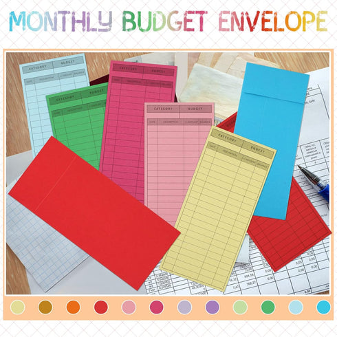 Panelee 96 Pcs Cash Envelopes for Budgeting, Money Envelopes for Cash Tracking, 6.5 x 2.88 Inch, 12 Colors