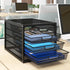 Natwind Mesh Desk Organizer with 4 Tier Sliding Drawers, Office Supplies Desktop Organizers and Accessories Storage for