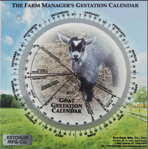 LBH MARKET 364 Goat Gestation Calendar - Day Kidding Tracker with Weather Resistant Wheel & Breeding Logs for Dairy