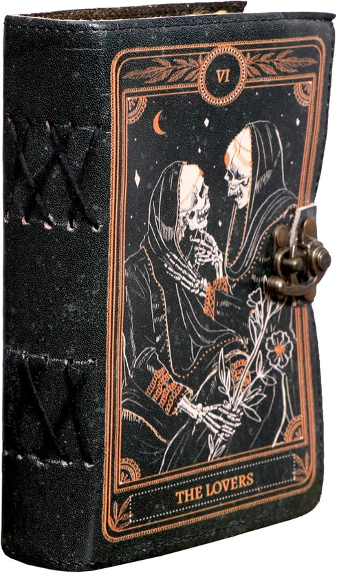 Leather Journal - Deckle Edge Paper | Witchcraft Wiccan Grimoire | Spiral Gothic Design | Blank Spell Book | Vintage Handmade Diary | Antique Charm | Best Gift for All by V Art N Crafts