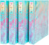 Yoobi 1 Inch Binder Set, 3-Ring Binders with 2 Pockets, Holds up to 220 Sheets, 4 Pack, Palm Leaves