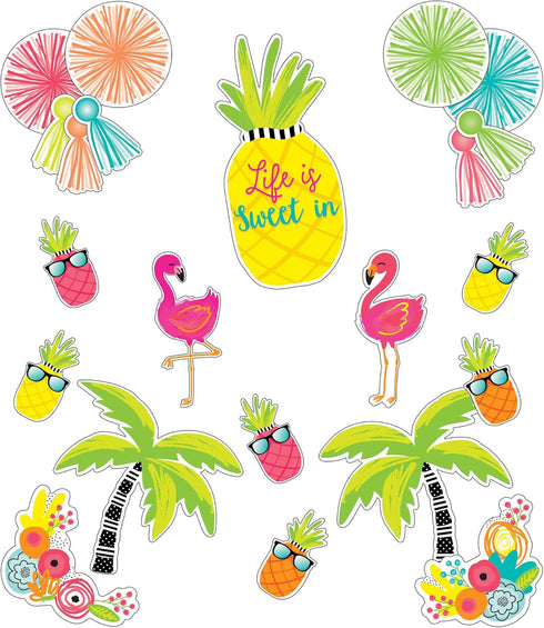 Schoolgirl Style Simply Stylish Tropical Life Is Sweet Bulletin Board Set, 25 Pieces
