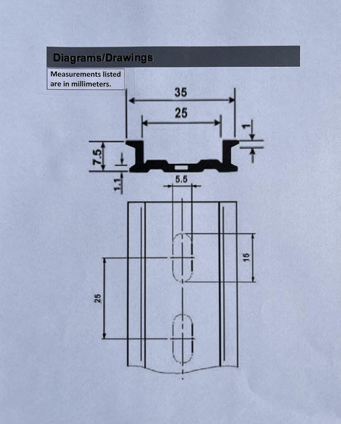 T&G 20 Pieces 4" DIN Rail Slotted Aluminum - RoHS 4 Inches Long, 35mm Wide, 7.5mm High