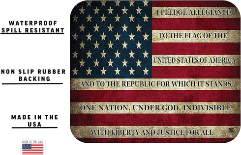Rogue River Tactical Pledge of Allegiance USA Flag Mouse Pad for Laptop, PC, Gaming Home or Office