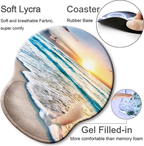 Ergonomic Mouse Pad with Wrist Support Rest, Larger Mousepad Gel Wrist Rest for Computer Desk Home Office