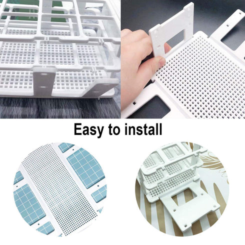 Plastic Test Tube Rack - 2 Pack 24 Holes Holder for 25mm and Below Test Tubes, Detachable, White